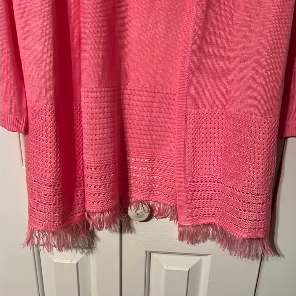 Talbots Pink Open-Front Sweater - Picture 2 of 5